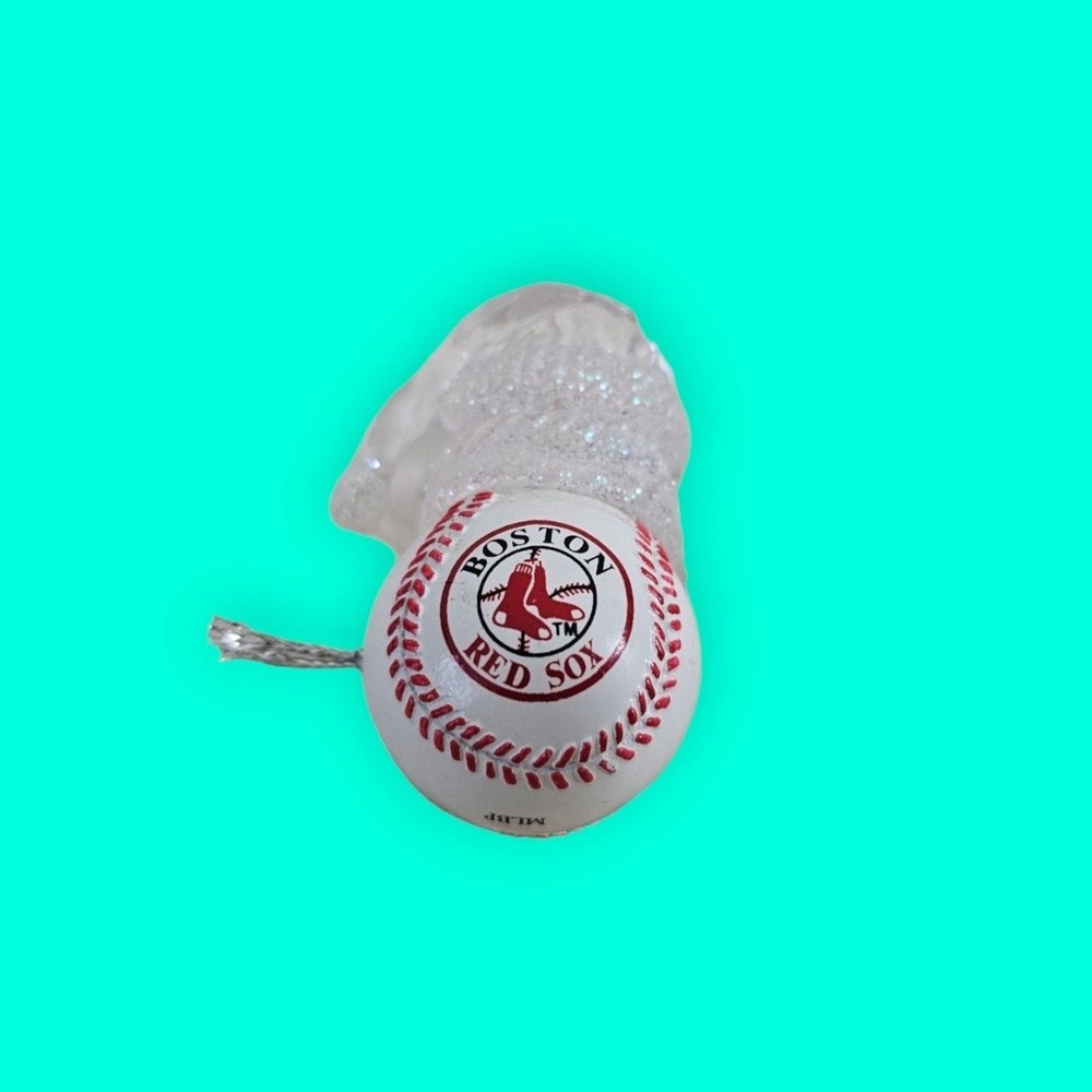 Boston Red Sox MLB Snowman Baseball Christmas Ornament Glitter White Red MLBP - Picture 5 of 6